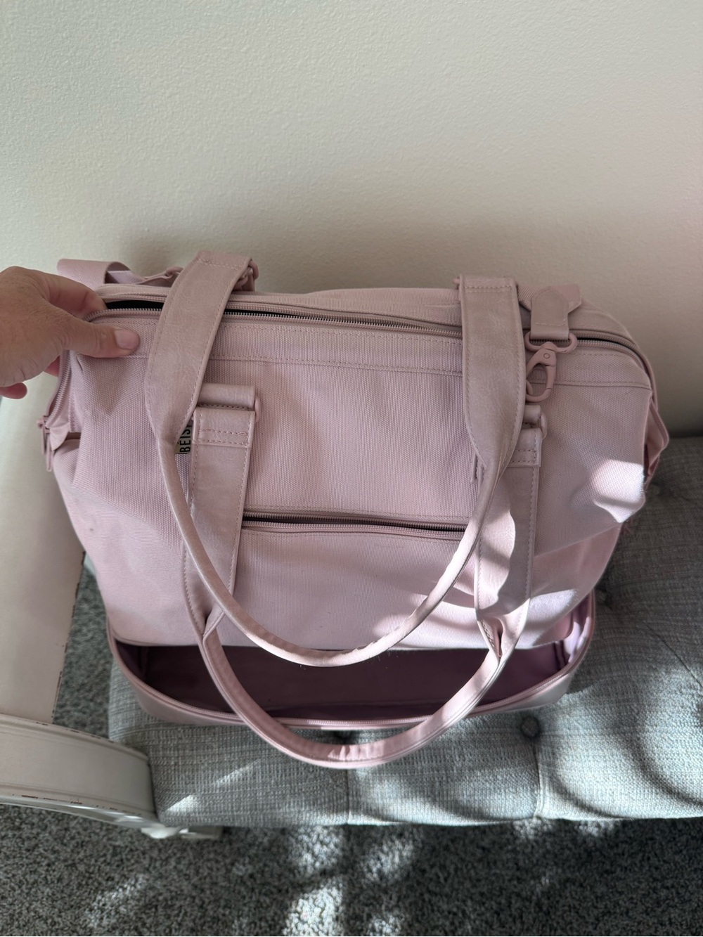 BÉIS The Mini Weekender Bag in Atlas Pink